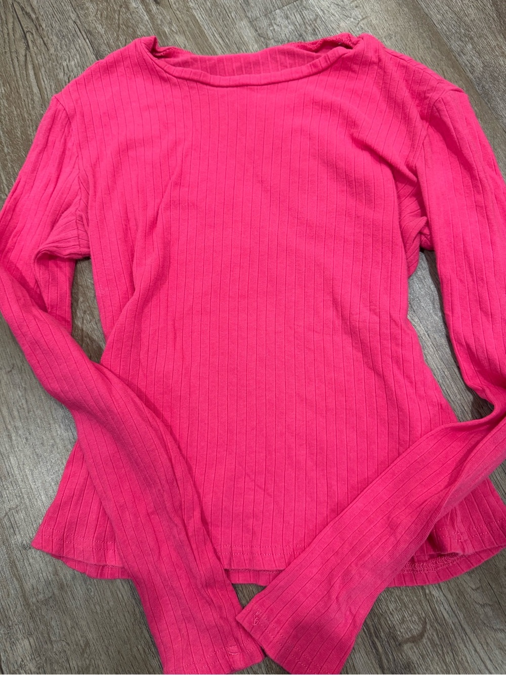 Women’s Ribbed Long-Sleeve Tee in Hot Pink